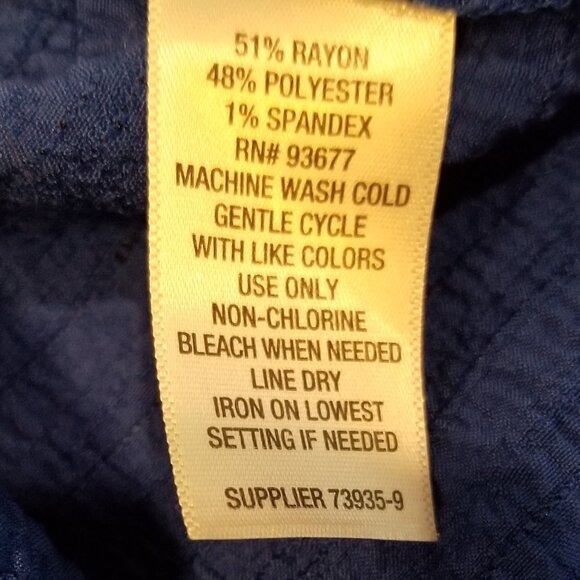 Liz Claiborne Women Medium Blue Black 3/4 Sleeve Business Work Casual Dressy - Picture 6 of 6